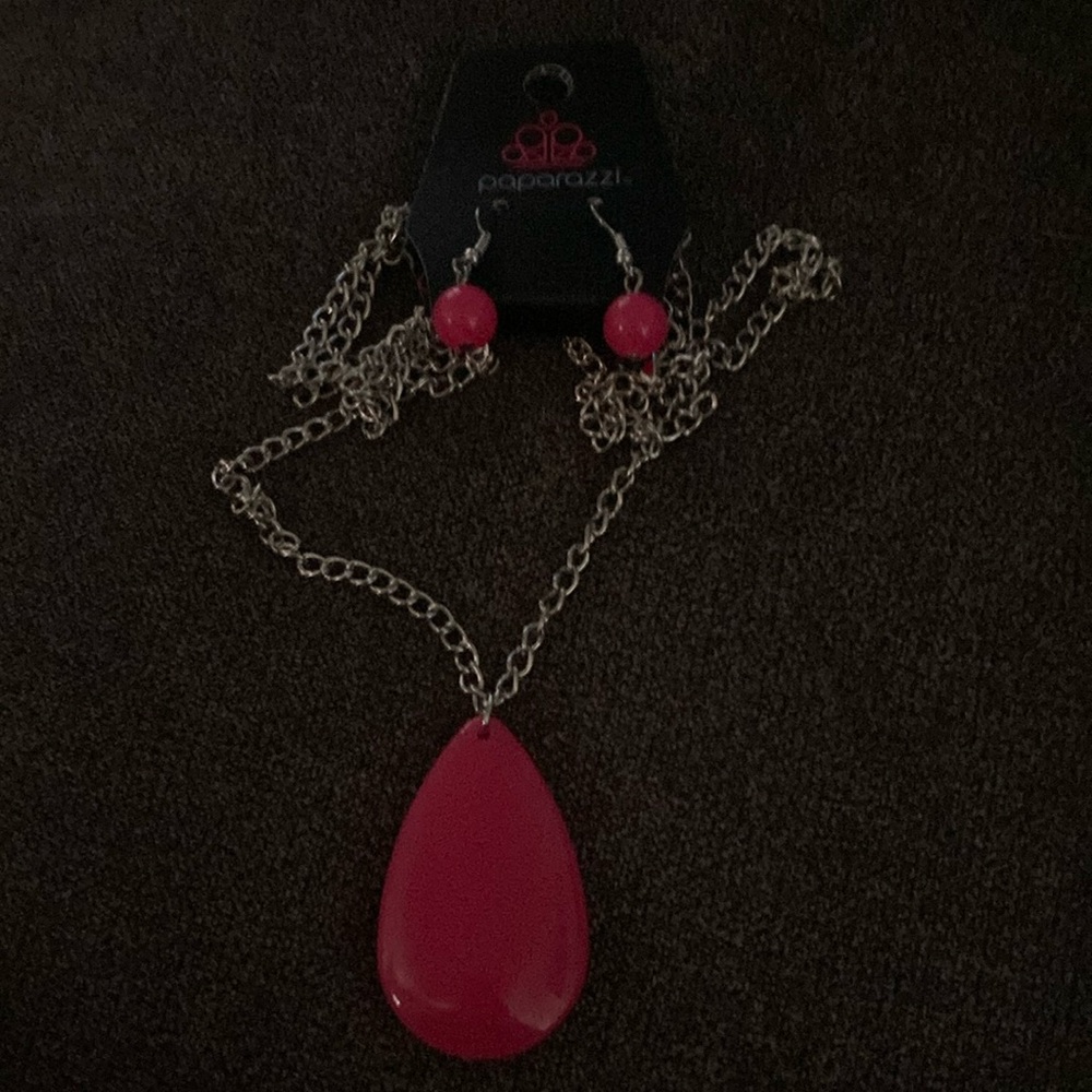 Paparazzi Pink and Silver Geometric Necklace